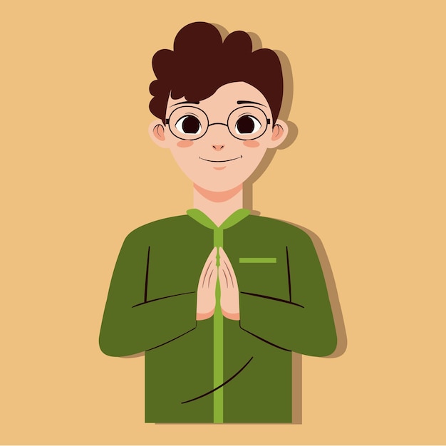 muslim man character for eid al fitr illustrations