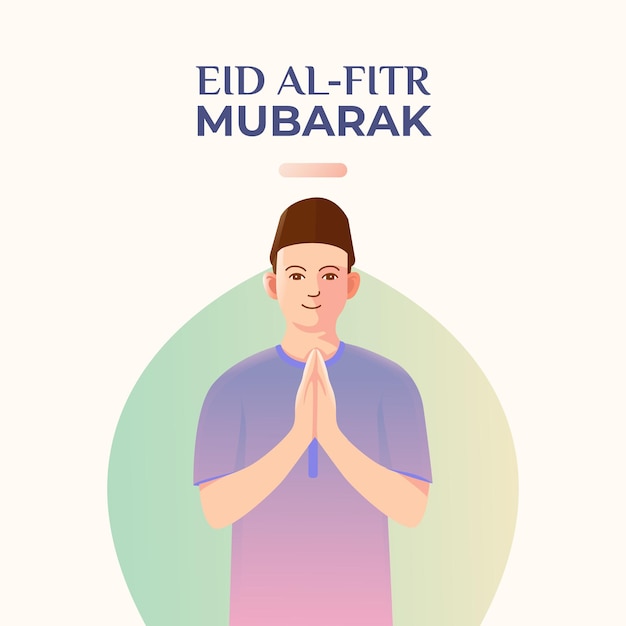 Uomo musulmano saluto eid al fitr