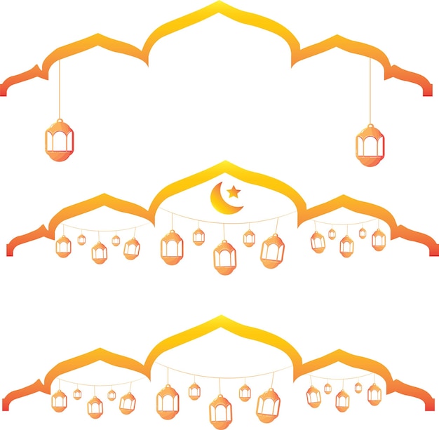 Muslim ornamental hanging golden lanterns