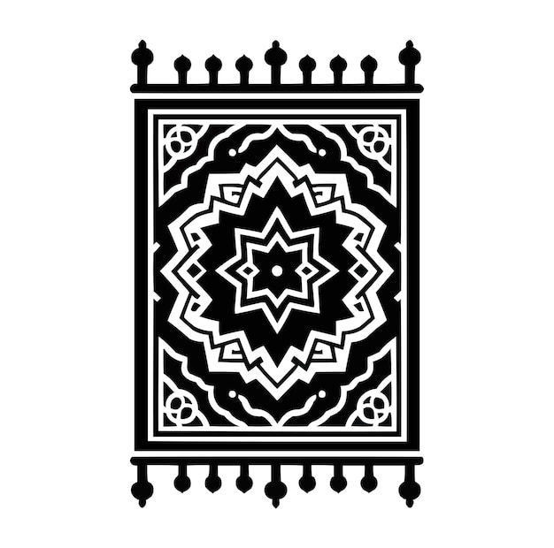 Muslim prayer mat vector prayer rug design illustration