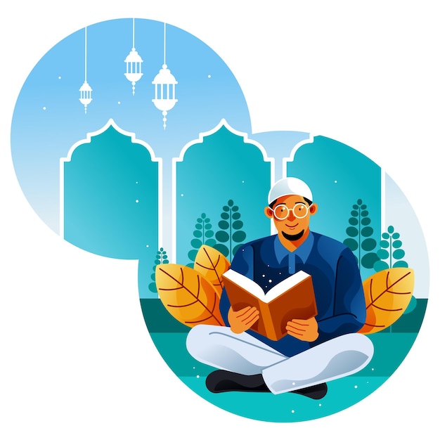 Muslim reading the quran in the month of ramadan