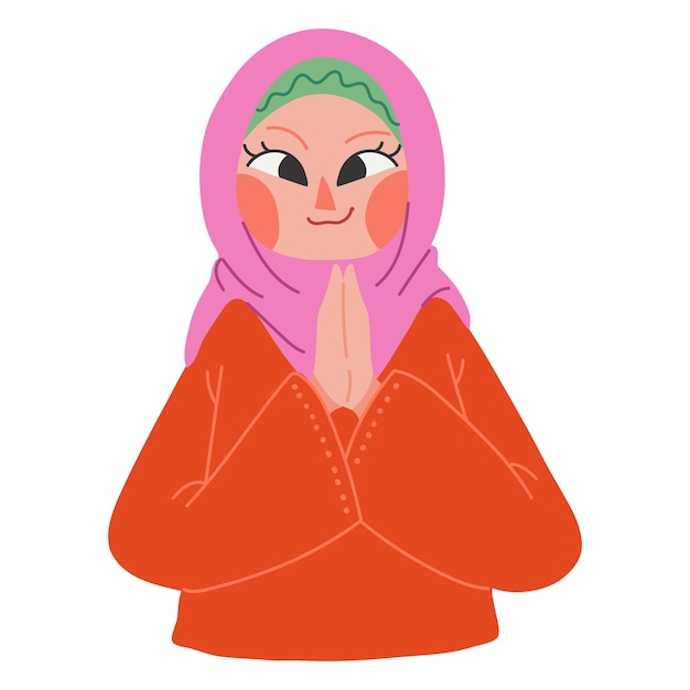 ベクトル イスラム教徒の女性の性格 ヒジャブ