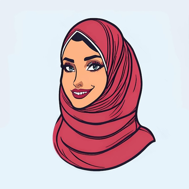 Muslim woman in hijab Portrait of a young arab girl in traditional hijab dress Vector