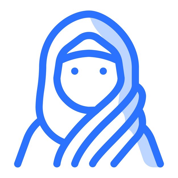 Мусульманка стильный хиджаб исламские люди теневой вектор иконы