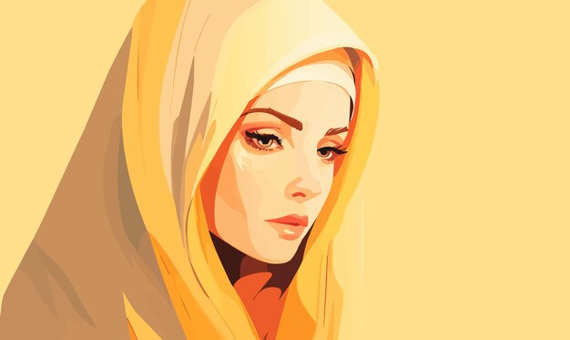 Vector muslim woman vector flat minimalistic isolated illustratio