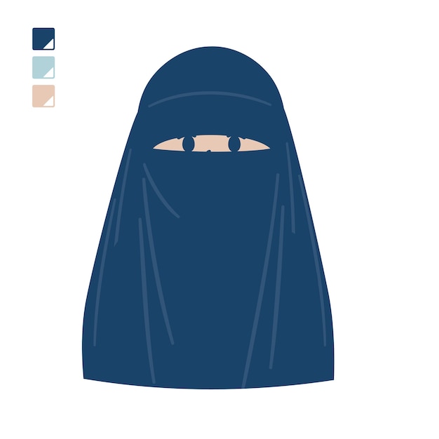 Vector a muslim woman wearing a niqab with upper body images