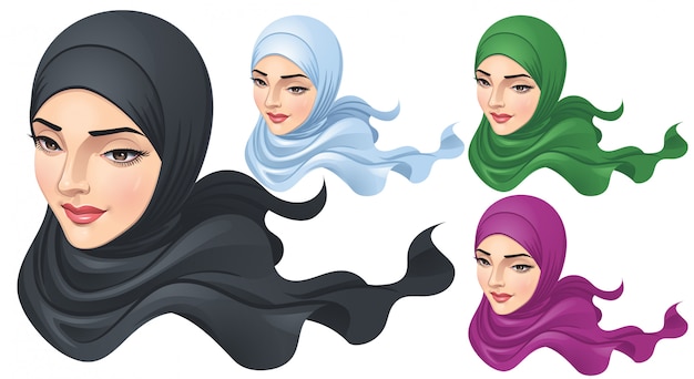 Vector a muslim woman with hijab