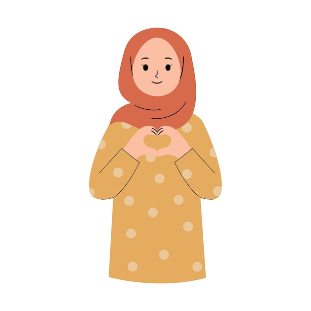 Donna musulmana con il concetto di amore di sé