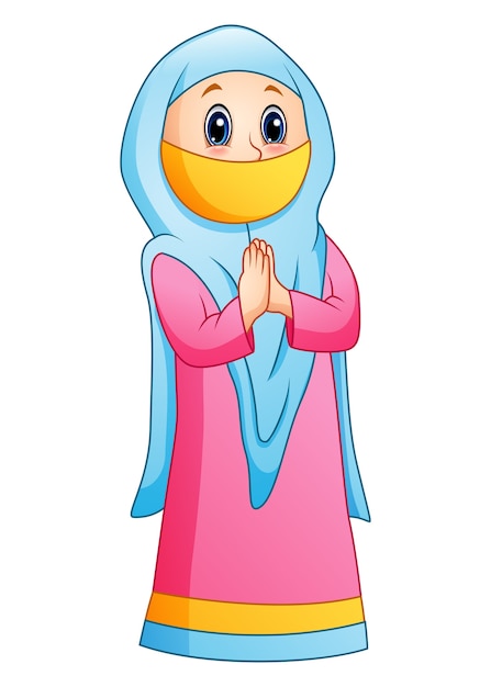 Muslim women cartoon greeting