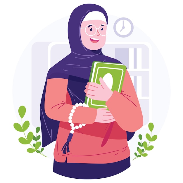 Vector muslim women character illustration