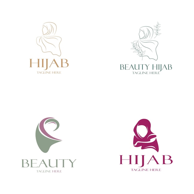 Vector muslimah hijab logo sjabloon vector illustratie designvector