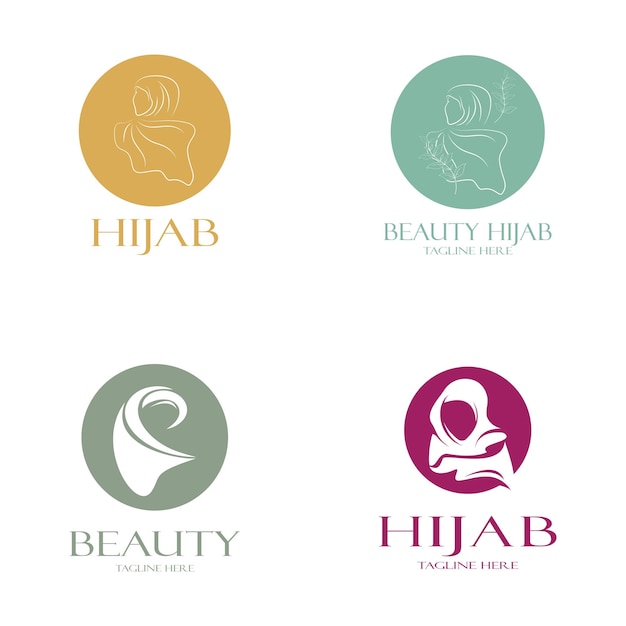 Muslimah hijab logo sjabloon vector illustratie designvector