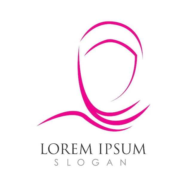 Muslimah hijab Logo template vector illustration design