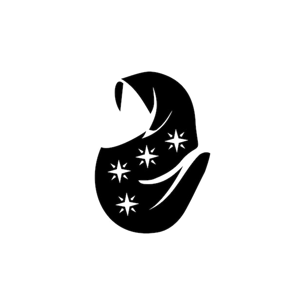 ムスリマ ヒジャーブ ロゴのテンプレート ベクトル イラスト デザイン