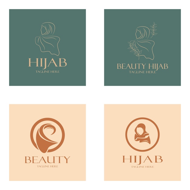 Muslimah hijab logo template vector illustration designvector