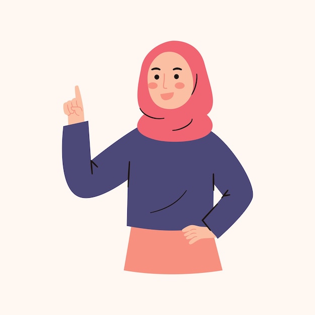 Muslimwoman with pointing finger