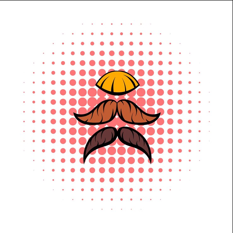 Vector mustache comics icon isolated on a white background