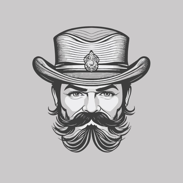 Vector mustache drawing vector on a white background