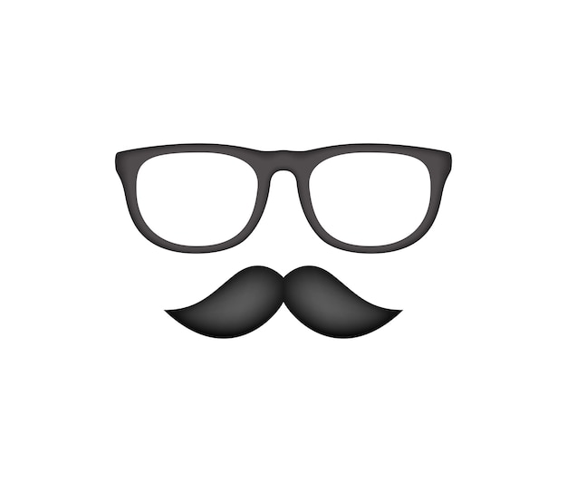 Mustache and Glasses isolated on white background