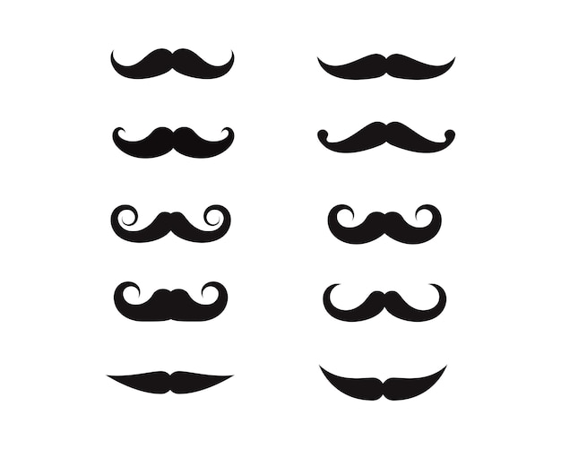 Vector mustache icon logo template
