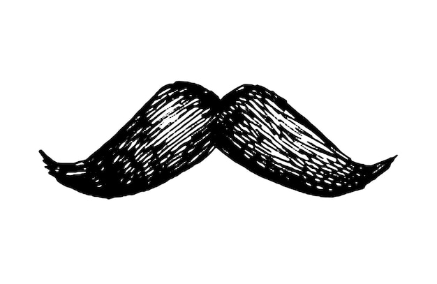 Vector mustache ink illustration.