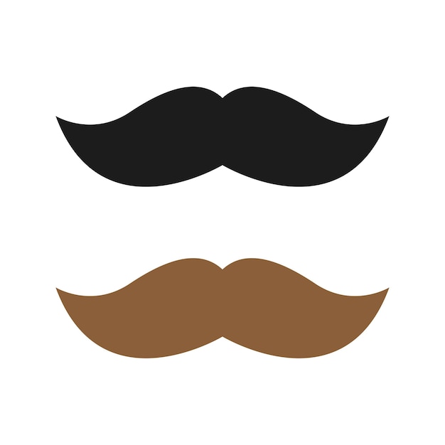 Vector mustache isolated on white background