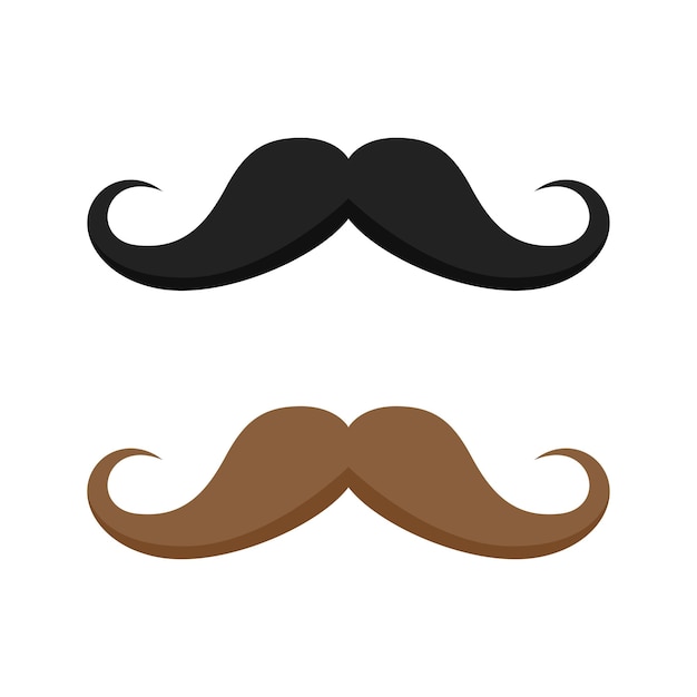 Vector mustache isolated on white background