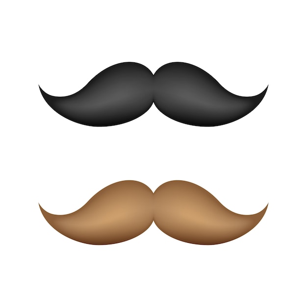 Vector mustache isolated on white background