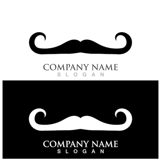 Mustache logo and vector template