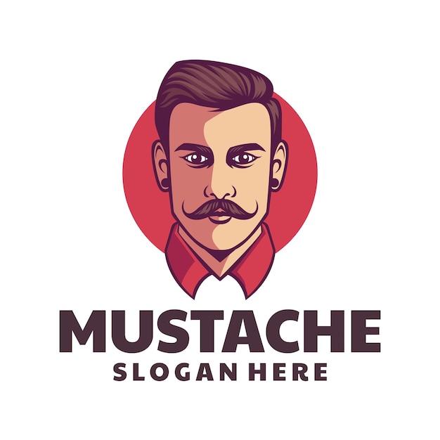 Vector mustache mascot logo