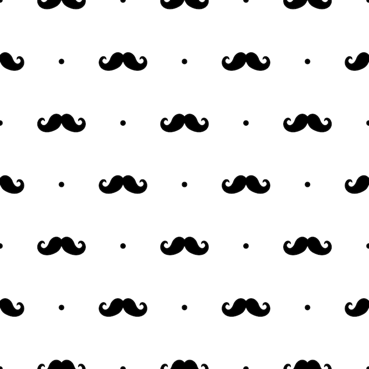 Vector mustache seamless pattern simple retro gentelman background
