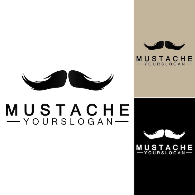 Mustache vector icon logo design template