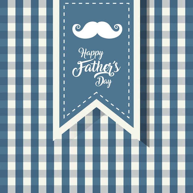 Mustache with label of fathers day
