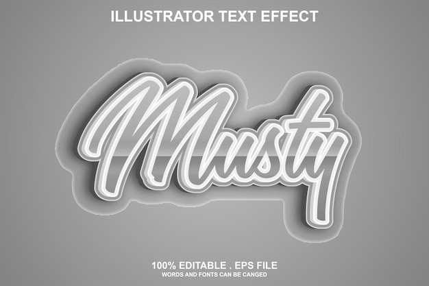 Vector musty text effect editable