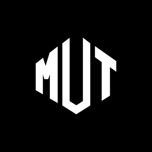 MUT letter logo design with polygon shape MUT polygon and cube shape logo design MUT hexagon vector logo template white and black colors MUT monogram business and real estate logo