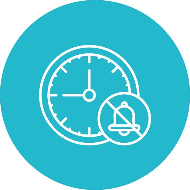 mute alarm clock icon vector image can be used for time and date