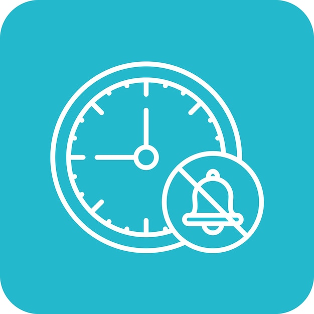 mute alarm clock icon vector image can be used for time and date