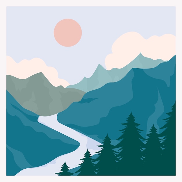 Vector muted color palette illustration