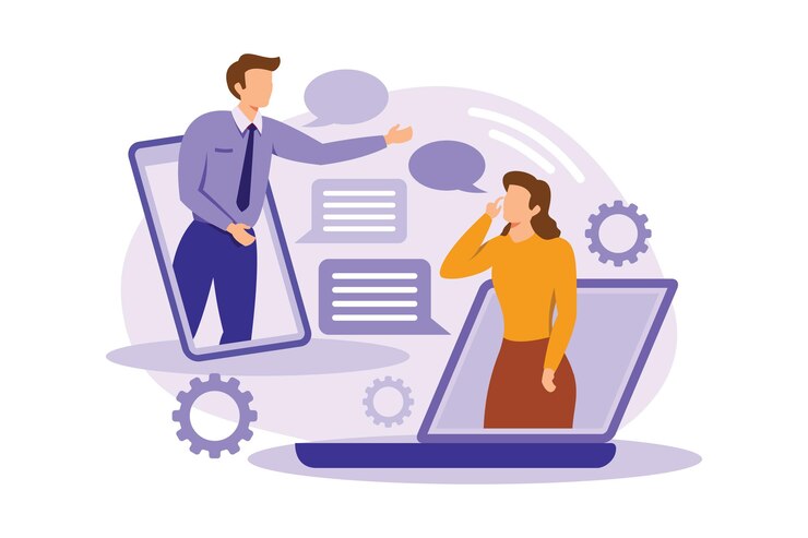 Vector mutual assistance flat modern design illustration