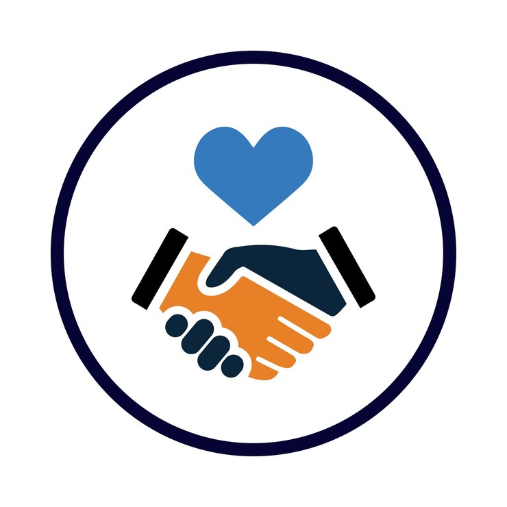 Vector mutual friendship friendship handshake interaction mutual respect icon