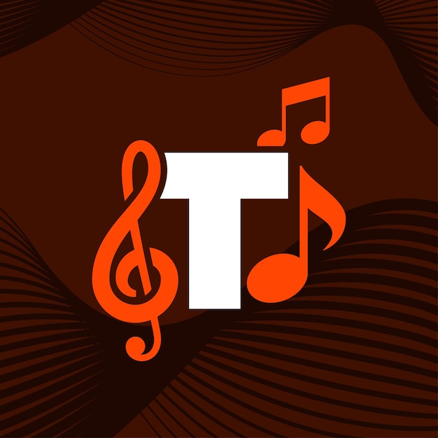 Muziek alfabet T-logo