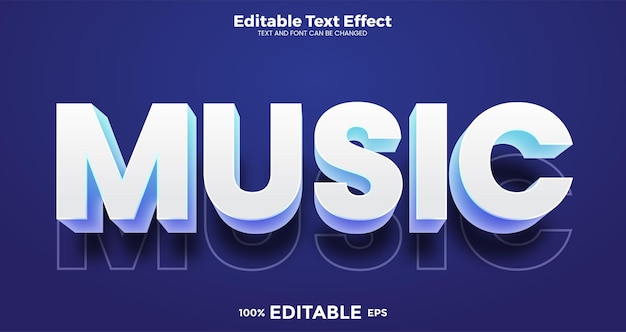 Muziek bewerkbaar teksteffect in moderne trendstijl