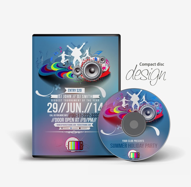 Vector muziek cd cover & box ontwerpsjabloon.