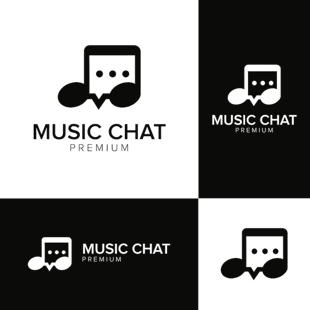 Muziek chat logo vector pictogrammalplaatje