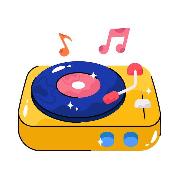 Muziek doodle vector gevulde omtrek Sticker EPS 10 bestand