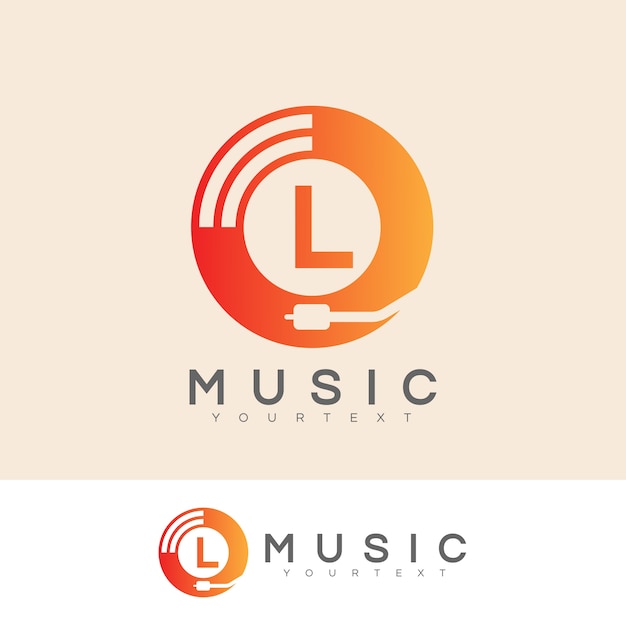 Muziek eerste Letter L Logo ontwerp