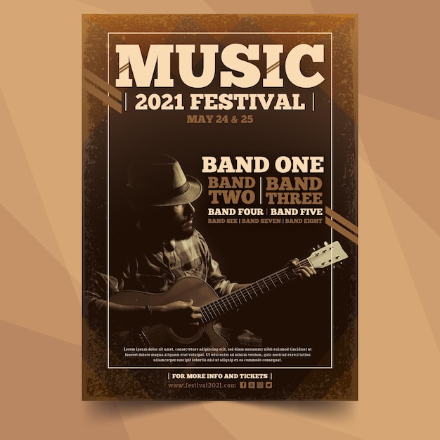 Vector muziek evenement poster met afbeelding