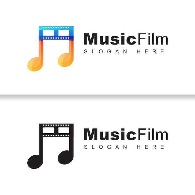 Muziek film logo concept sjabloon