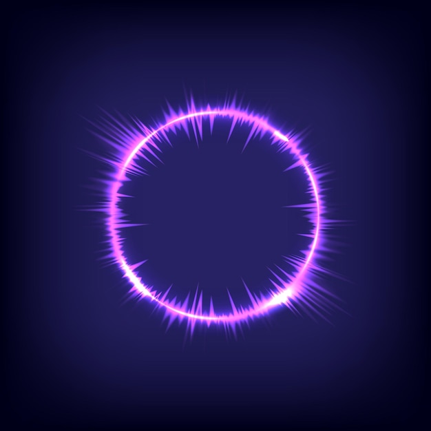 Muziek golf cirkel bout Technologie gloeiende werveling paars lichteffect Magisch abstract frame Kracht energie van cirkelvormig element Lichtgevende scifi Glanzende neonlichten kosmische Werveling universum spoor effect
