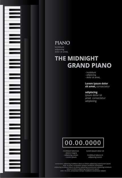 Muziek grand piano poster achtergrond sjabloon